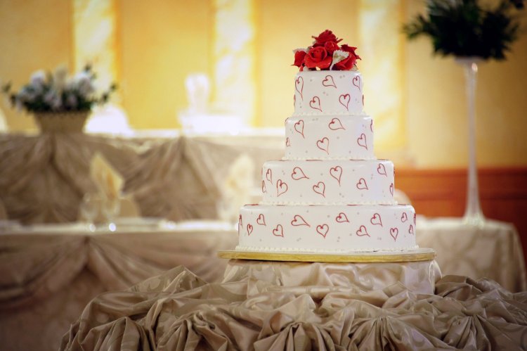 Торт для свадьбы в стиле «День Святого Валентина»