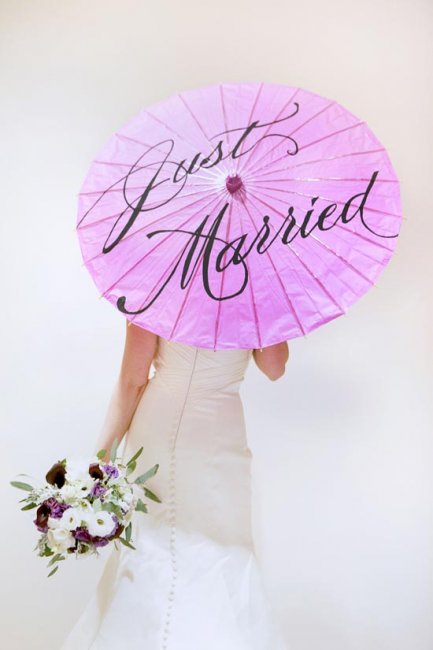 Зонт невесты с надписями
