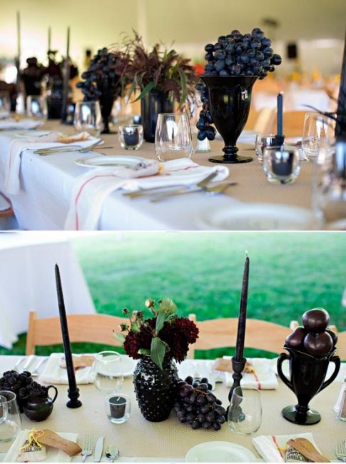 Использование винограда на свадебном столе