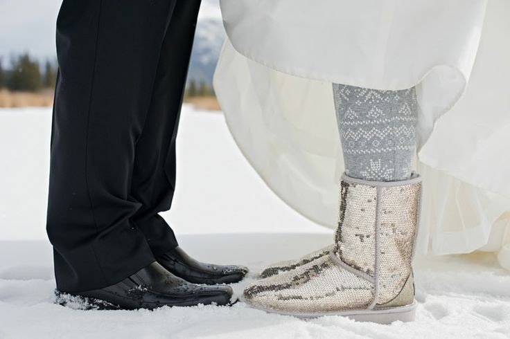 Зимняя свадебная обувь