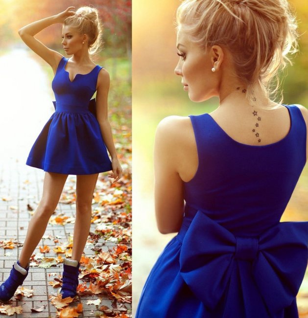 Платье в синем цвете