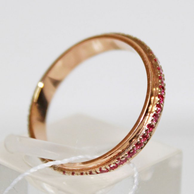 Кольцо с рубином из красного золота