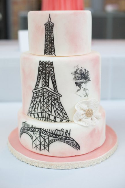 Свадебный торт с ручной росписью