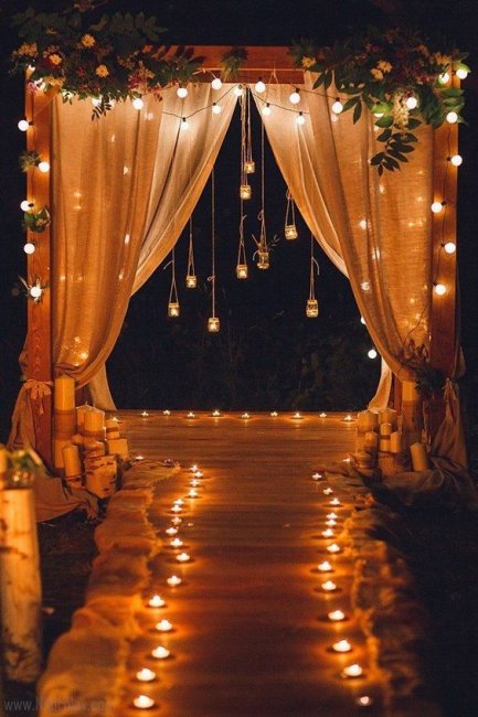 Ночная свадьба в стиле Рустик