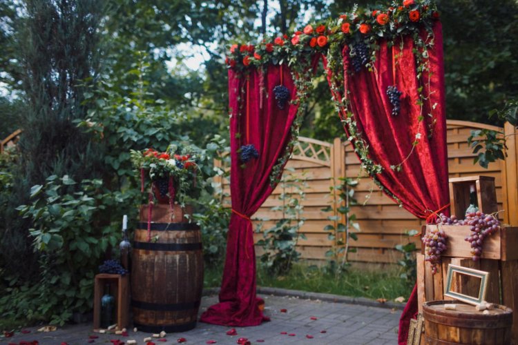 Текстиль на винной свадьбе