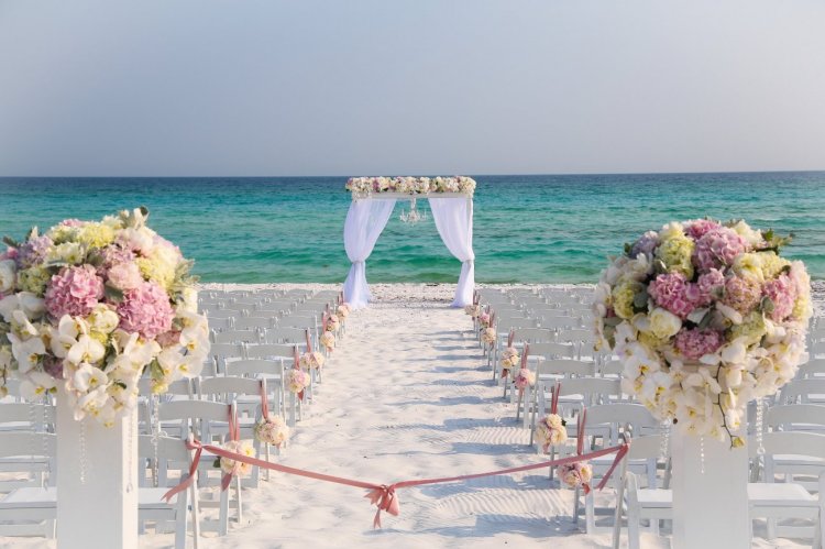 Организация регистрации брака на берегу моря