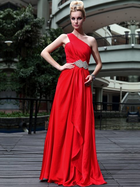 Красное свадебное платье в стиле ампир