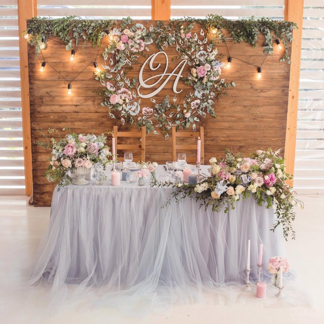 Декор стола жениха невесты
