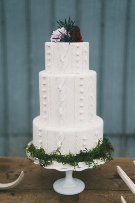 Торт на свадьбу в вязаном стиле