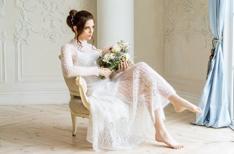 Свадебная мода: изысканные вязаные платья