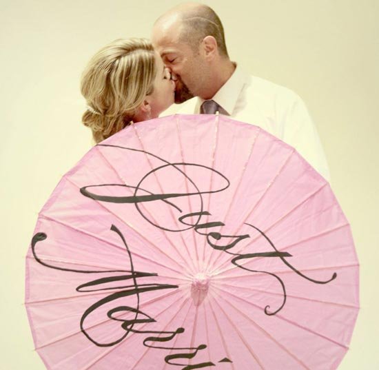 Персонализованный зонт на свадьбу