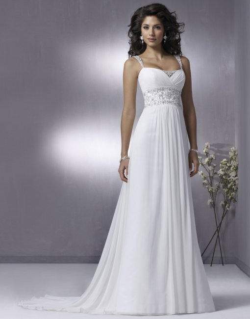 Платье в греческом стиле для невысоких невест