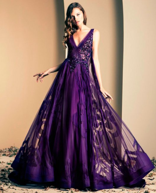 Вечернее фиолетовое платье