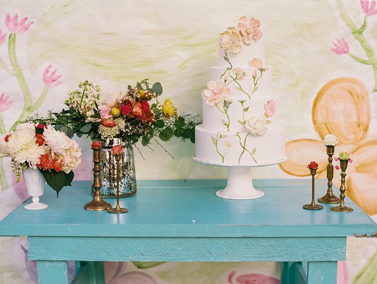 Потрясающая акварельная роспись торта на свадьбу