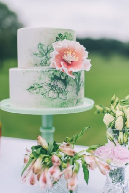 Акварельный торт на свадьбу