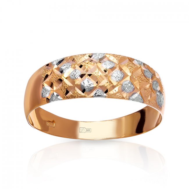 Кольца с алмазной гранью золотые