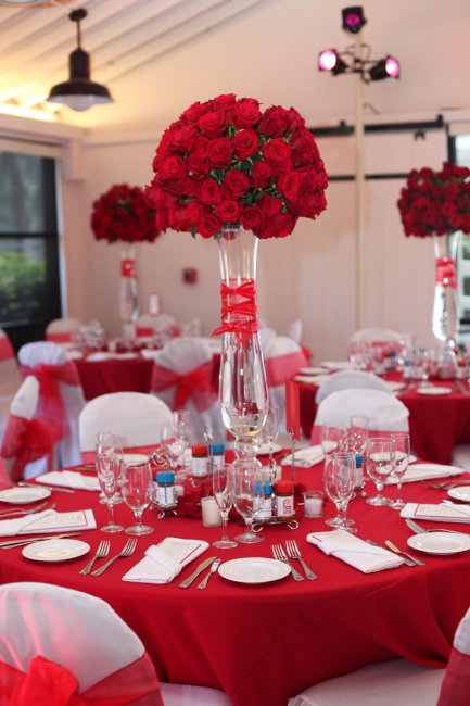 Декор свадьбы в красном цвете