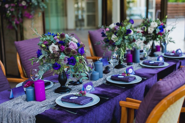 Декор свадьбы в фиолетовых тонах