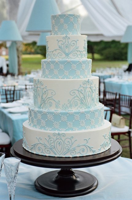 Голубой торт на свадьбу