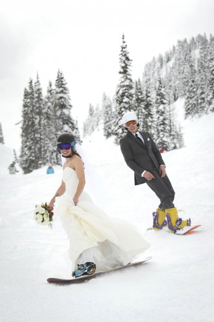 Свадьба на сноубордах