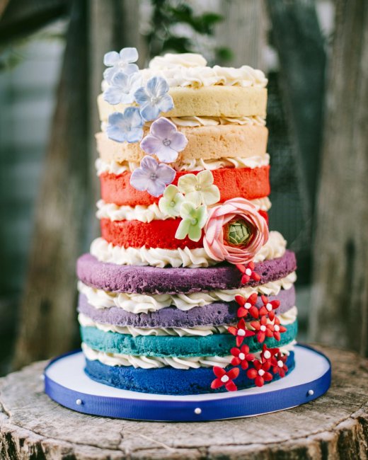 Радужный торт на свадьбу