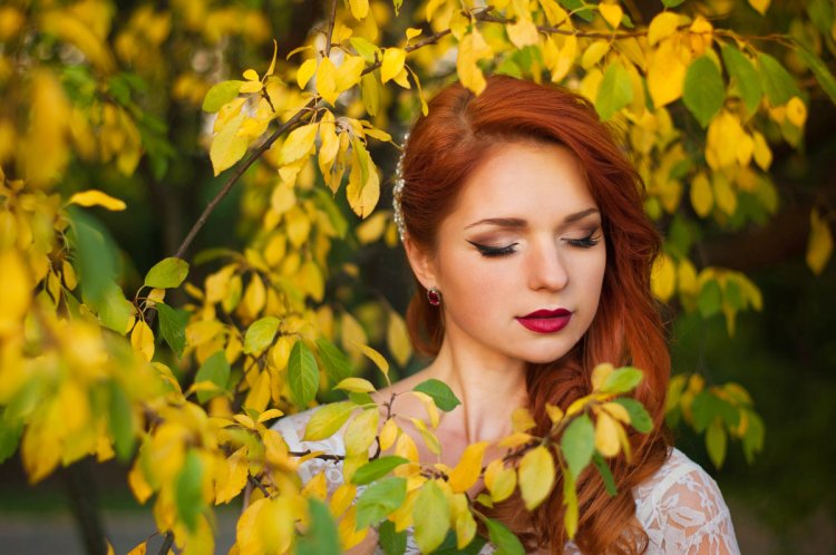 Осенний свадебный макияж в коричневых тонах