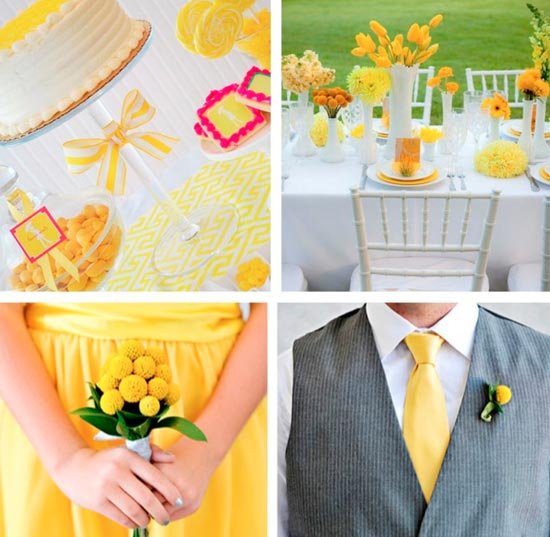 Теплый цвет желтой свадьбы