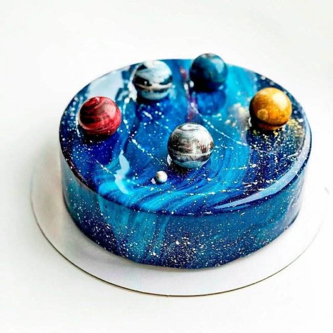 Зеркальный торт космос