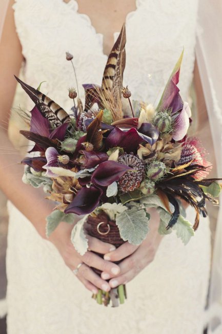Свадебный букет из необычных цветов