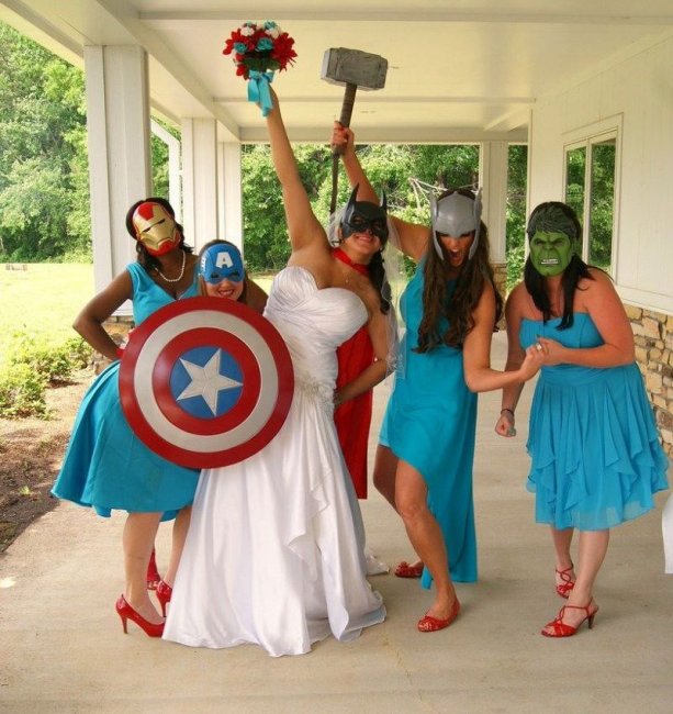 Современный выкуп невесты в стиле супергероев