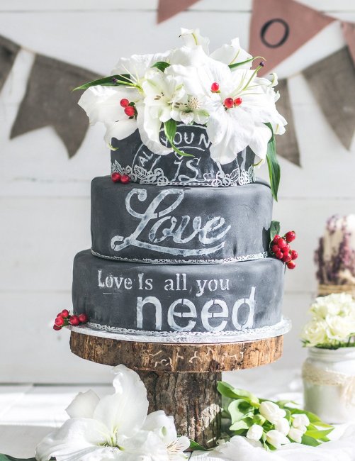 Красивые фразы о любви на свадебном торте