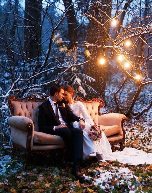 Освещение для свадебной фотосессии зимой