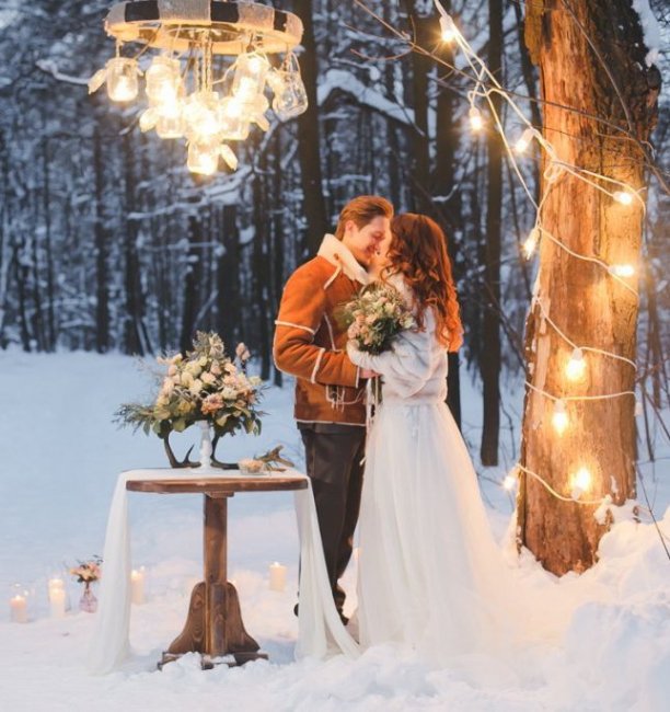 Освещение для свадебной фотосессии зимой