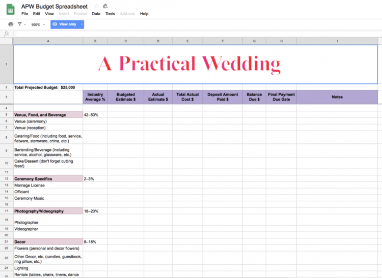 Google-документы для свадьбы