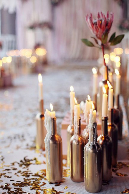 Свечи и подсвечники в свадебном декоре