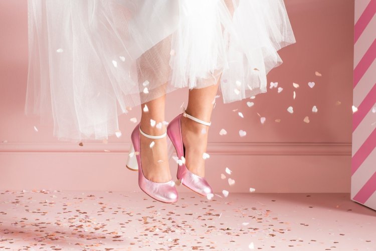 Металлизированные туфли на свадьбу