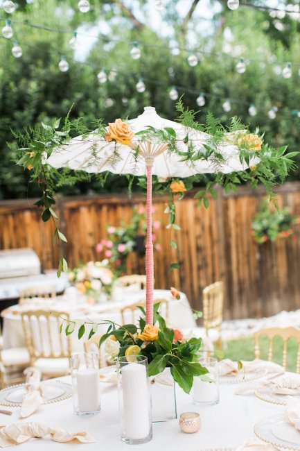 Зонты в декоре свадьбы весной