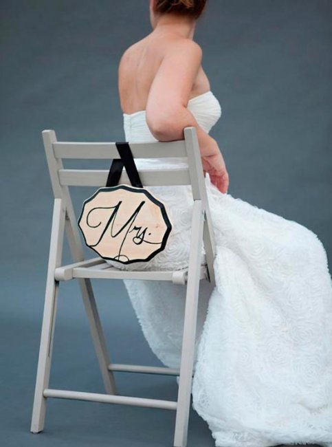 Табличка для стула невесты