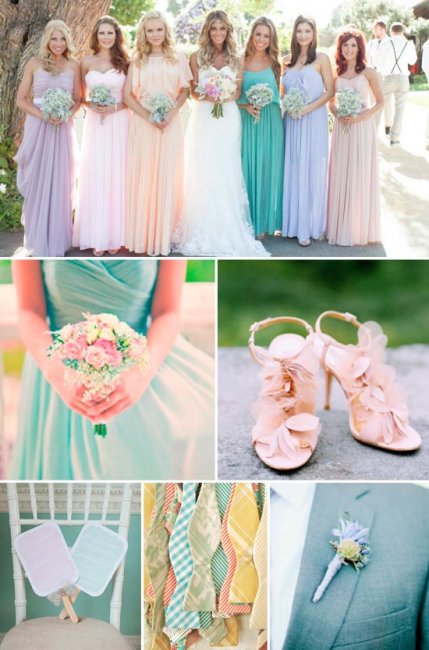 Пастельные цвета в оформлении свадьбы