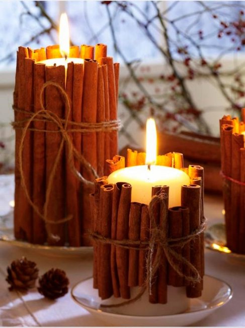 Ароматические свечи для лаунжа на зимней свадьбе