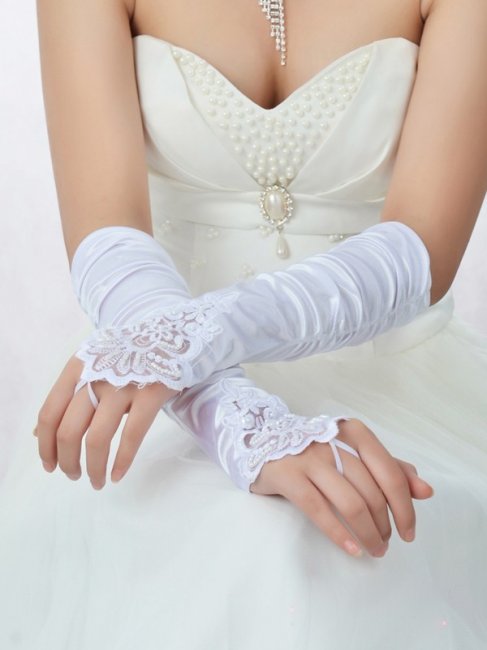 Длинные свадебные перчатки