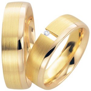 Обручальные кольца с бриллиантами из желтого и красного золота