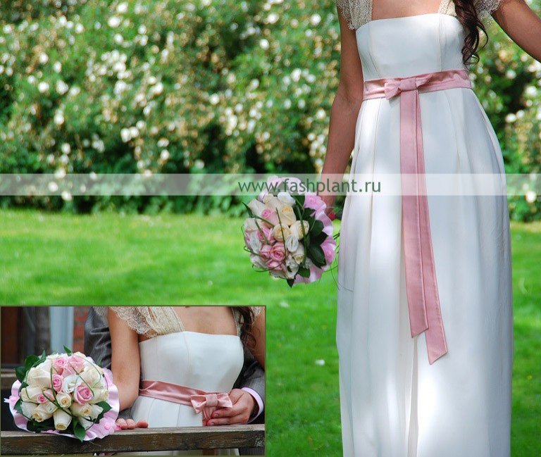Классический букет невесты из роз круглой формы. Сочетание трех тонов бежевого, розового и белого по