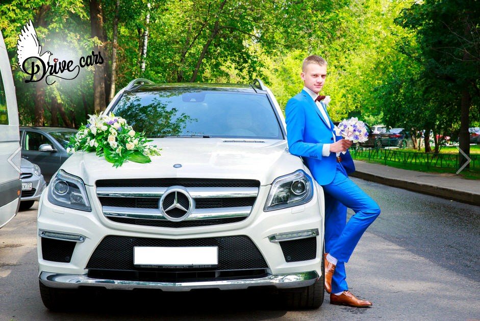 Свадебный белый mercedes GL 2014