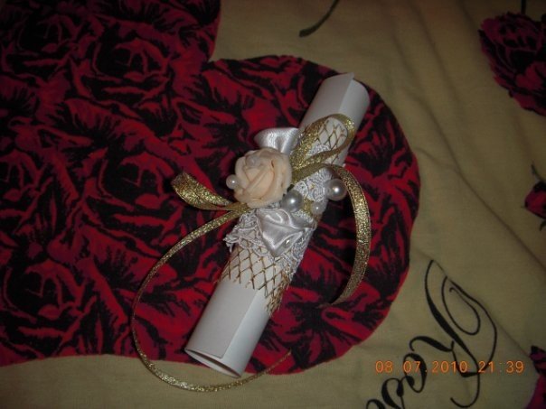 свадебное приглашение свиток(дизайнерская бумага с блестками,цветок,сеточка,куружево и жемчужины) 20