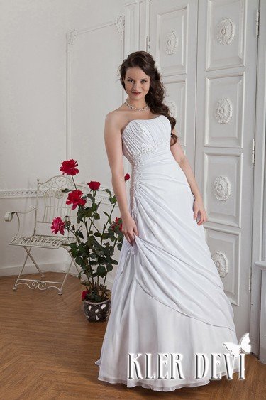 Свадебное платье Альбертина (Клер Деви) Цена 21500 руб. Силуэтное платье из шифона и атласа с кружев