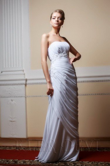 Свадебное платье Лаконика(Клер Деви) Цена 21500 руб. Силуэтное платье из атласа и шифона с кружевным
