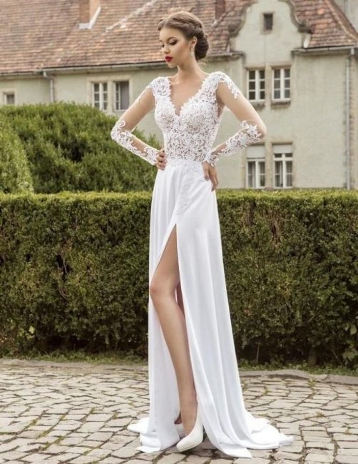 Свадебное платье 2016 с разрезом на ноге
