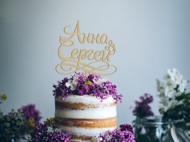 Свадебная монограмма - топпер для торта
